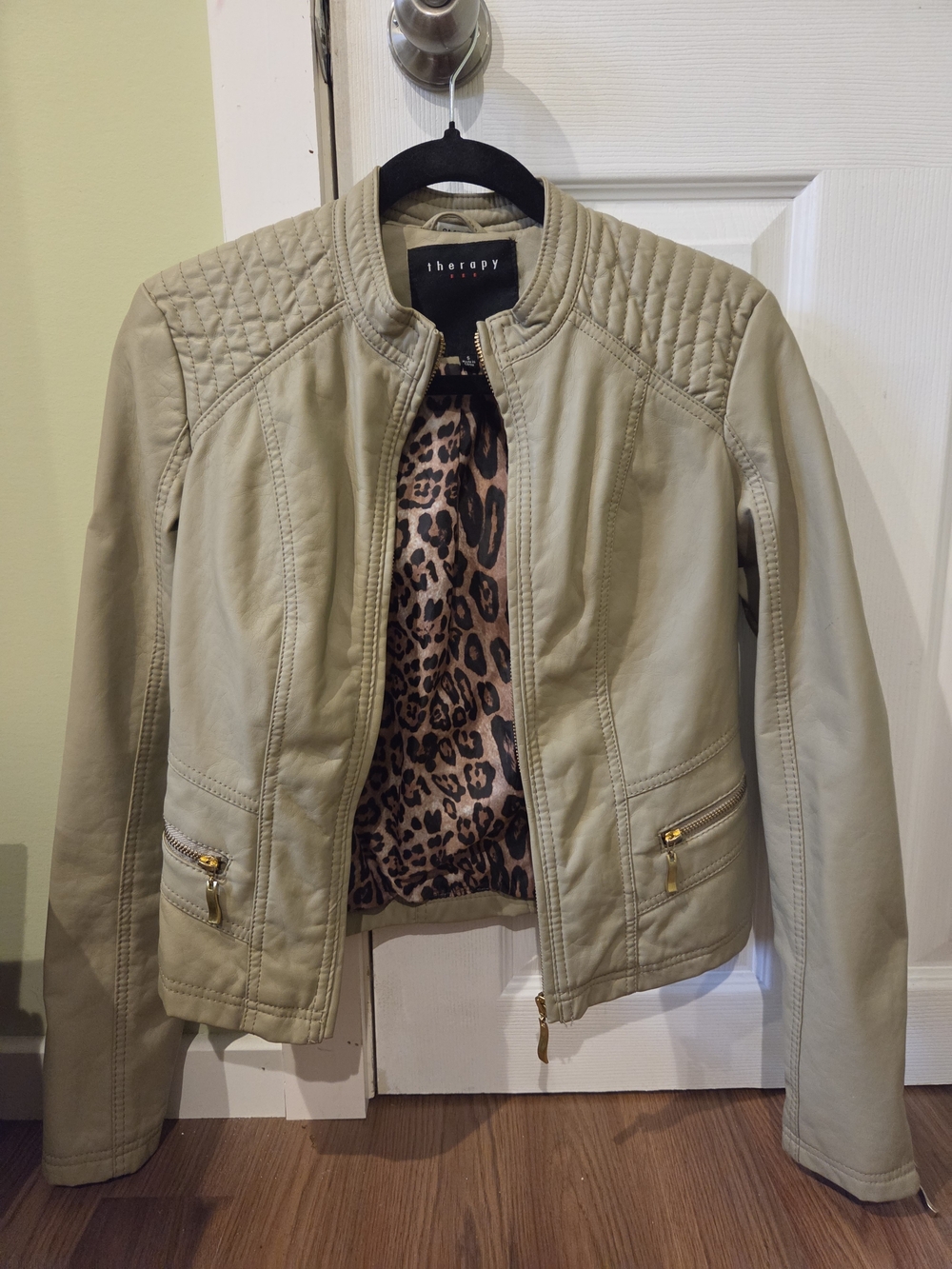 Therapy Quilted Shoulder Faux Leather Jacket